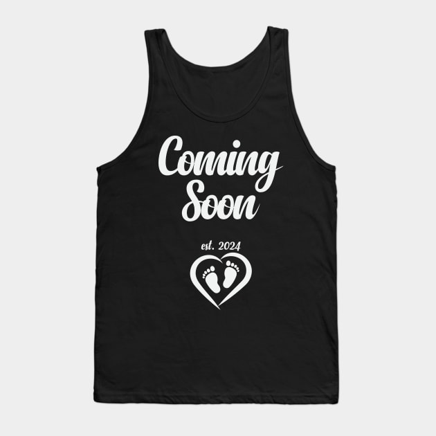 Coming Soon eat. 2024 Birth announcement Tank Top by RandyRaePrints